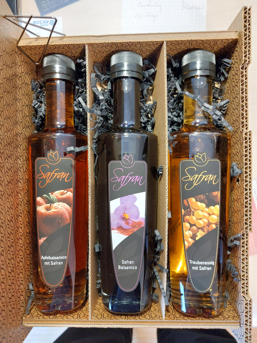 Geschenkbox Apfelessig, Traubenessig, Aceto Balsamico